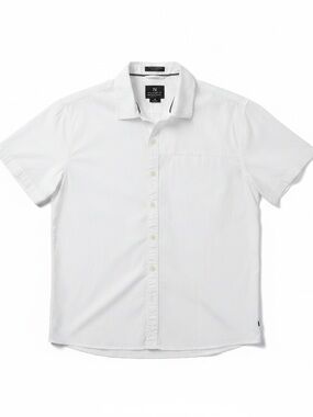 Tavik Men's Lyndon White Short-Sleeve Crisp 💯 Cotton Button-Down Shirt